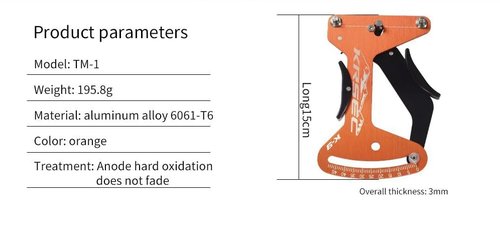 Zodazoqa Bicycle Spoke Tension Meters Measuring Tool Gauge Aluminum Alloy CNC Precise, Tension Adjustment Tool to fit All Spokes, Bicycle Wheel Spoke Manufacturing or Correction Accessories (Orange)