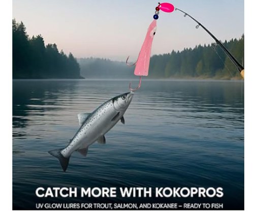 KOKOPROS Luminous Octopus Hoochies 6 cm - Light Pink - 5-Pack for Fishing Lures