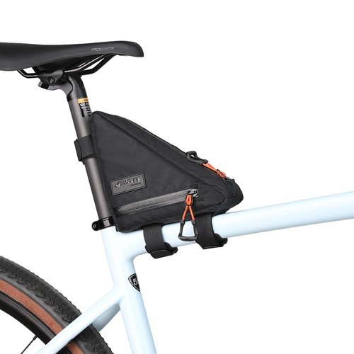 Rhinowalk Bicycle Frame Bag Bike Top Tube Triangle Bag Lightweight 0.9L Touring Pack Cycling Nylon Pouch for Mountain Road Bike(Black)