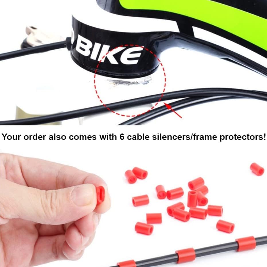 Universal Bicycle Brake Housing/Cable/Crimp/End Cap kit, Compatible with All Bikes, Multiple Color Options