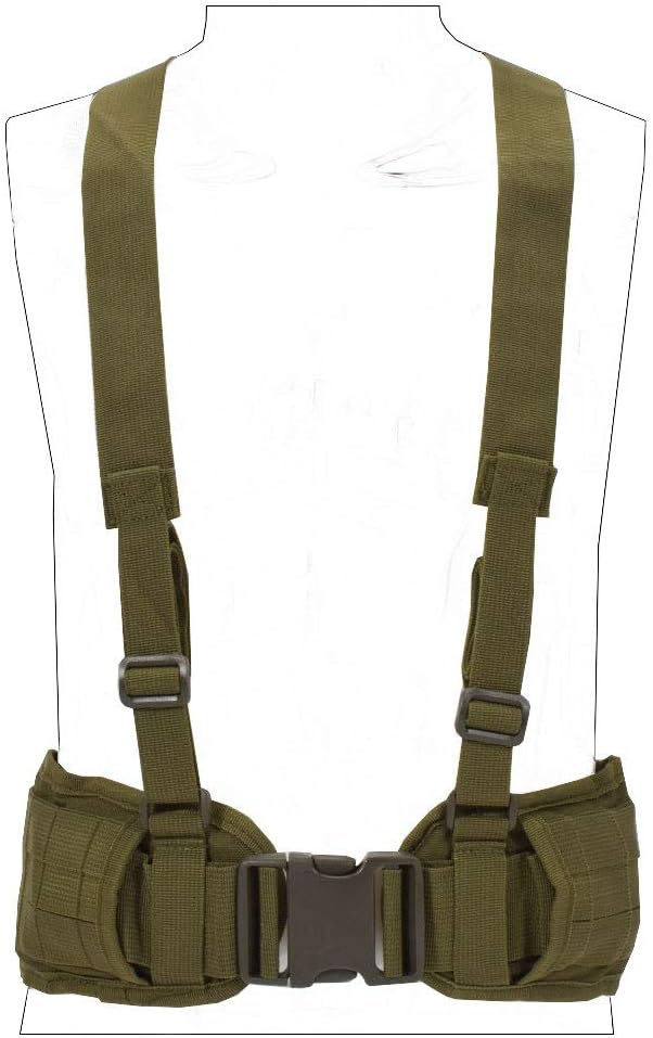 SINAIRSOFT Tactical Waist Belt with X-Shaped Suspenders Free Straps Airsoft Combat Padded Molle Belt