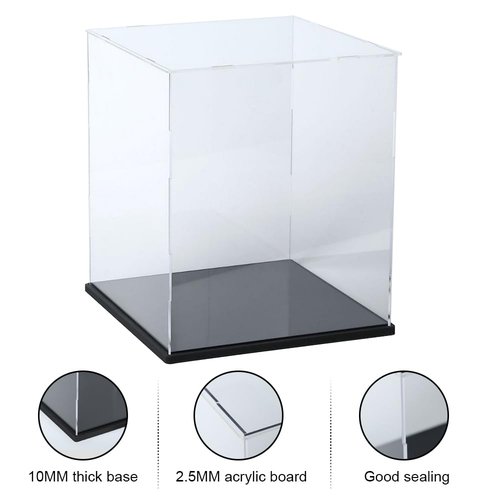 NETGOG Basketball Display Case Stand, Clear Acrylic Basketball Display Box with Removable Stand Holder Storage Dustproof Basketball Display Stand for Baseball Soccer Volleyball Collectibles