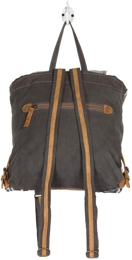 Myra Bag Grizzle Cowhide & Upcycled Canvas Backpack S-1205