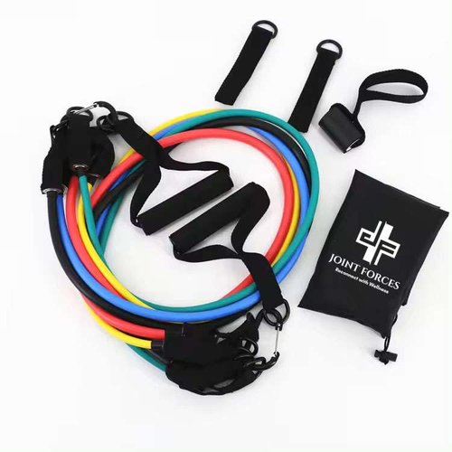 11-Piece Resistance Band Set for Home Workouts, Strength Training, Physical Therapy – Durable Exercise Tubing with Handles, Ankle Straps, Door Anchor, and Custom Workout Guide
