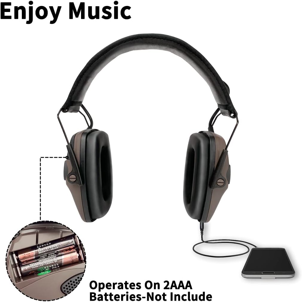 ZOHAN EM054 Electronic Shooting Ear Protection with Sound Amplification, Slim Active Noise Reduction Earmuffs for Gun Range