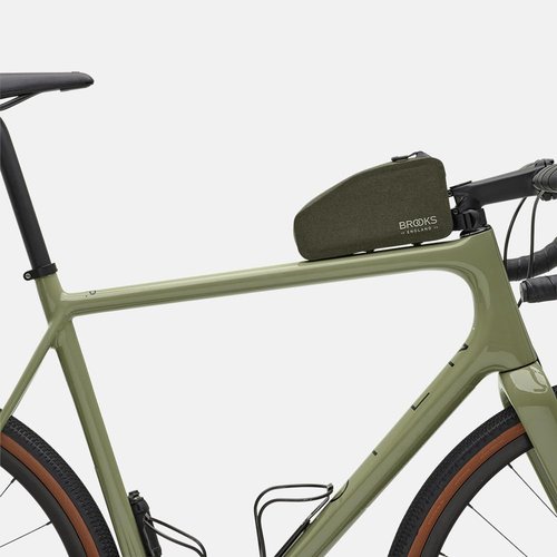 Brooks England Scape Top Tube Bag with Bolt, Cycling and Gravel Bag, Mud Green, One Size