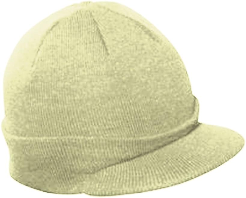 The Vintage Year Plain Sports Visor Billed Knit Radar Cuff Beanie