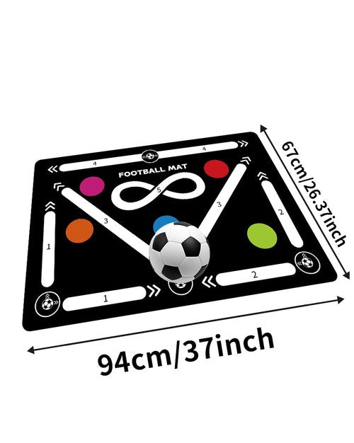 Soccer Training Mat, Football Footstep Training Mat, Agility Training Equipment for 4-16 Indoor Use, Improve Speed and Coordination, Video and Dynamic Manuals Included, Anti-Slip/Silent Soccer Mat