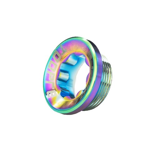 Saurka Crank Cap + Bike M20X8 Tool MTB Screws Crank Bolt for Shimano XT/XTR/SLX/Deore Series of Crankset Rainbow Cap+Golden Tool (Allen Key Included)