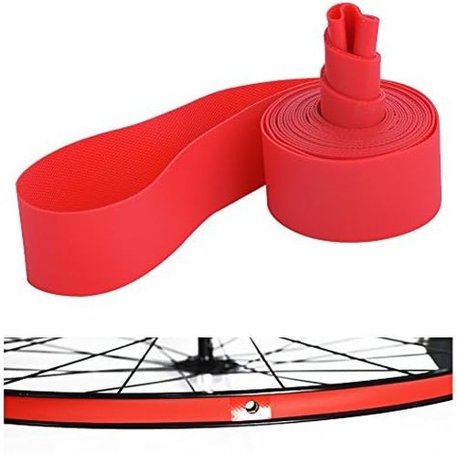 Dilwe Tire Liners, PVC Red Rim Strip Rim Tape Fits 20inch 24inch 26inch 700C Riding Wheels(20inch)
