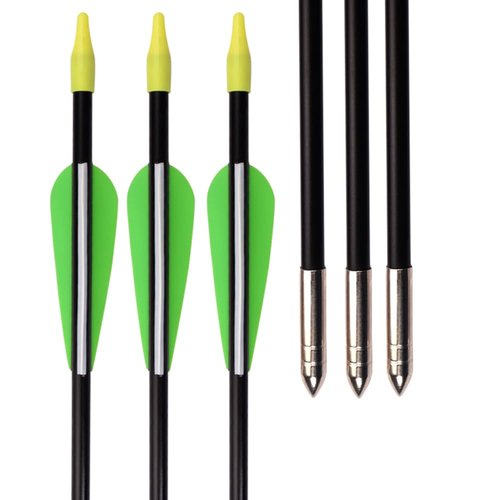 Fiberglass Practice Arrows Archery 24 Inch Target Shooting Safety Recurve Bows Suitable for Youth Children Woman Beginner 12 PCS