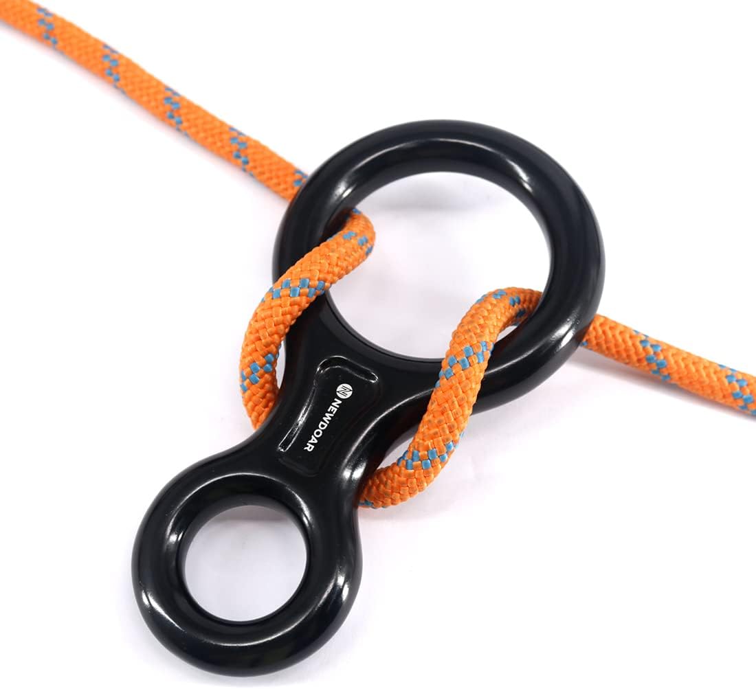 NewDoar Climbing Gear Downhill Equipment, Descender Rappel Rock Climbing Descending Belaying Equipment Rescue Figure 8 Descender Rigging Plate 35KN for Climbing Belaying and Rappeling Device
