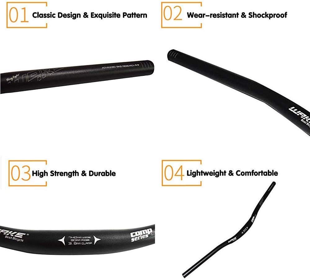 Wake Bicycle Handlebars 31.8 mm Mountain Bike Handlebar 720mm/780mm Aluminium Alloy MTB Handlebar Bicycle Riser Bars Extra Long Bicycle Handlebars for Downhill Cycling Racing