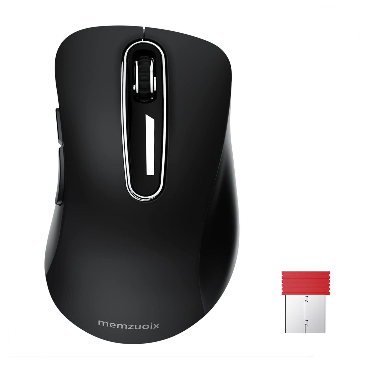 memzuoix 2.4G Wireless Mouse, 1400 DPI Mobile Optical Cordless Mouse with USB Receiver, Portable Computer Mice for Laptop, PC, Desktop, MacBook, 5 Buttons, Red
