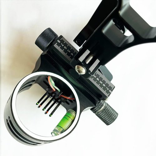 Compound Bow 5 Pin Sights - Long Bar Bow Sight, No Tools Required Adjust Elevation & Windage, with Sights Light & Lenses Adapter Archery Sight