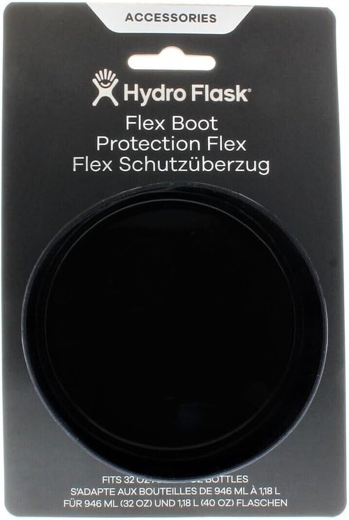 Hydro Flask Flex Boot - Accessory Silicone Water Bottle Protector - Dishwasher Safe, BPA-Free, Non-Toxic Black Medium