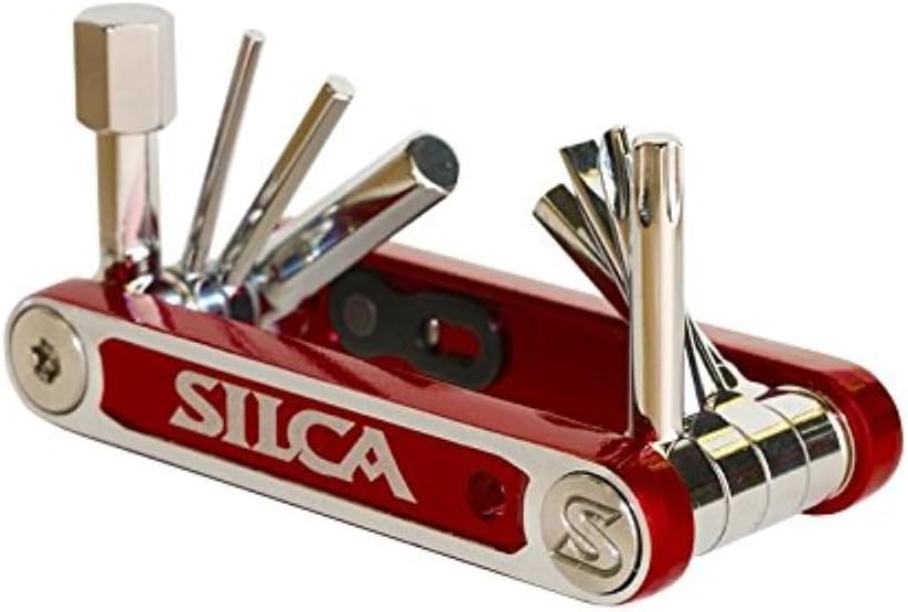 SILCA VENTI MultiTool | 20 tools design minimalistic focus | steel multi tools w/hardened finish | aluminum side bars with master link magnetic storage | HEX/TORX/PHILLIPS/Chain Breaker