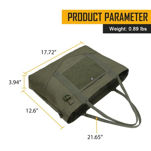 IDOGEAR Tactical Handheld Tote Pouch Multiuse Zipper Storage Bag Portable EDC Organizer For Camping Traveling Gym Commute(Ranger Green)