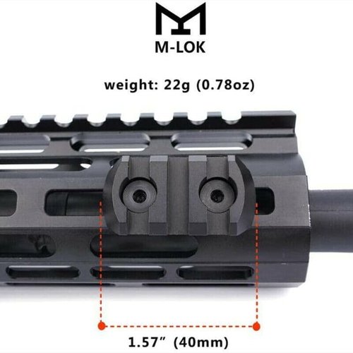 Gotical 9 Slots M-LOK Rail Section for M Lok Handguard, 9 Slots Picatinny Rail (Set of 2) Black