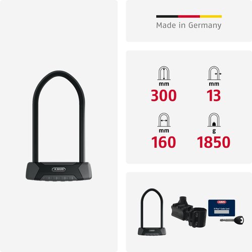 ABUS Granit X-Plus 540 U-Lock – Heavy-Duty Bike Security Lock, 9" + USH, Black