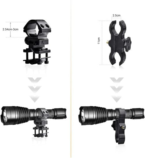 KL41Plus Hunting Flashlight Kit with Red Green IR850 White Interchangeable Modules, Long Range Scope Mount Predator Light with Remote Pressure Switch for Coyote Hog Varmint Night Hunt