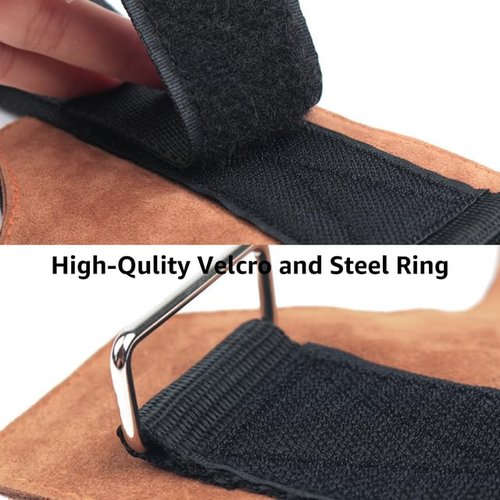 Weight Lifting Straps For Gym, Padded Wrist Straps For Weightlifting Deadlift Barbell Row Pull-up, Workout Straps Hand Lifting Grips for Men Women Hand Protection Microfiber Leather, Brown