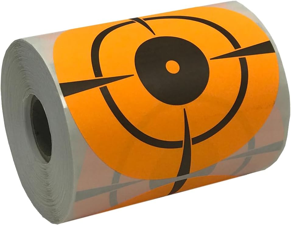 SBLABELS Bullseye Shooting Target 250 Bright Fluorescent Orange/Red Targets Made in The USA