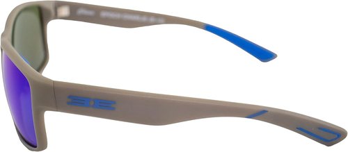 Epoch Eyewear Charlie Sport Motorcycle Sunglasses Grey Frame with Blue Mirror Polarized Lens