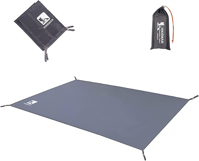 Hikeman Tent Footprint - Waterproof Camping Tarp, Heavy Duty Tent Floor Saver, Ultralight Ground Sheet Mat for Hiking, Backpacking, Hammock, Beach - Storage Bag Included(XL-83”x83”)
