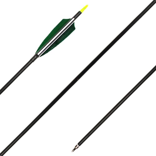 XTCXCARCHERY 30" Carbon Arrows Hunting Arrows with 4" Shield Shaped Turkey Feathers Spine 400 for Recurve & Traditional Long & English Long Bow(Pack of 12) (12, White&Green)