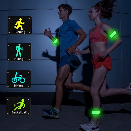 esonstyle LED Light Up Band Slap Bracelets Night Safety Wrist Band for Cycling Walking Running Concert Camping Outdoor Sports
