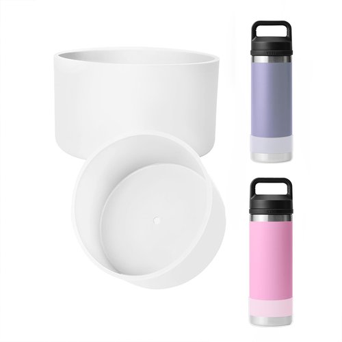UWSTE 2Pack Silicone Boot for YETI Rambler Jr 12oz and 18oz Bottle, Anti-Slip Sleeve Bottom Protector Accessories for YETI Rambler 12/18oz, BPA Free Silicone (Transparent)
