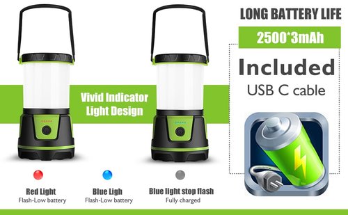 Rechargeable Camping Lantern 3000 Lumens – LED Flashlight with 5 Modes, IP54 Waterproof, 7500mAh Battery, Portable Bright Light for Power Outages, Emergencies, Hurricanes & Hiking