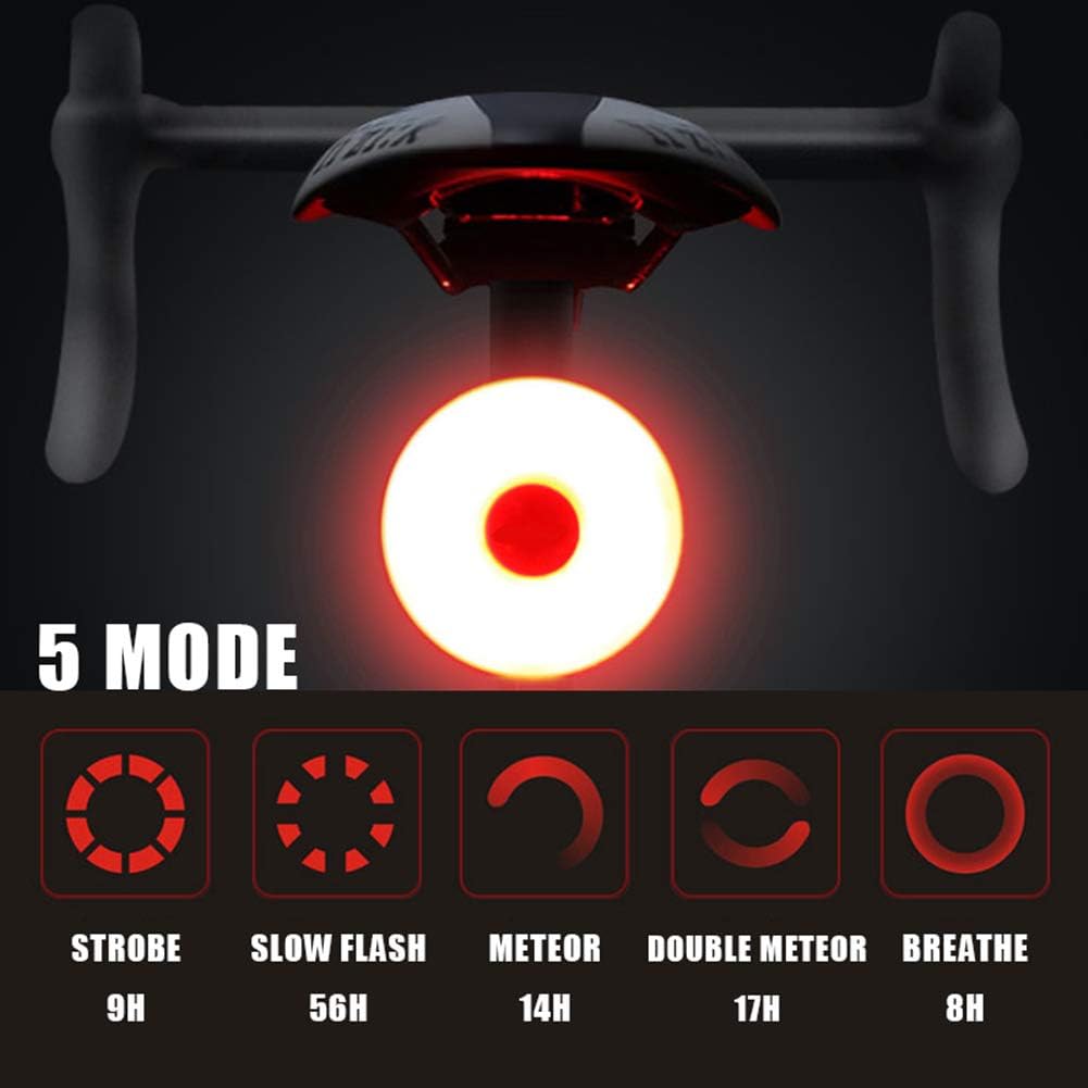 WASAGA Bike Tail Light, Sport LED Rear Bike Light USB Rechargeable, Red High Intensity Bicycle Taillight Waterproof, Helmet Backpack LED Lamp Safety Warning Strobe Light