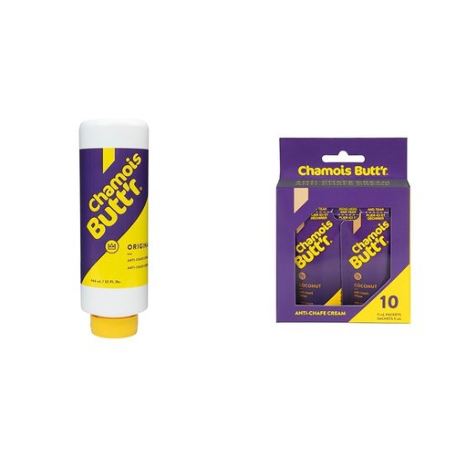 Chamois Butt'r 32oz Anti-Chafe Cream and 10-Pack 9mL Coconut Anti-Chafe Cream Packets