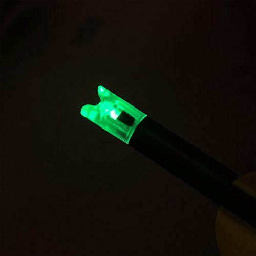 CosiComu Lighted Nocks for Crossbow with .300 Inside Diameter with ON/Off Switch Arrow nocks for Archery Hunting 6 Pack (Green)