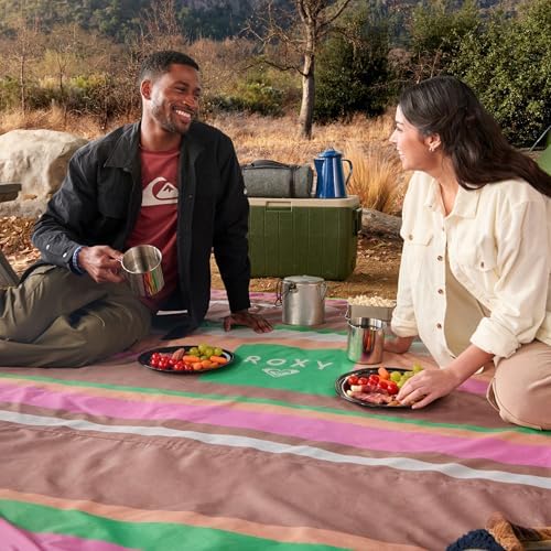Roxy Sand-Free Beach Mat – Large Waterproof Outdoor Picnic Blanket, Lightweight Foldable Mat for Beach, Camping, Park, or Travel – Fits 4-6 People, Quick-Dry, Durable