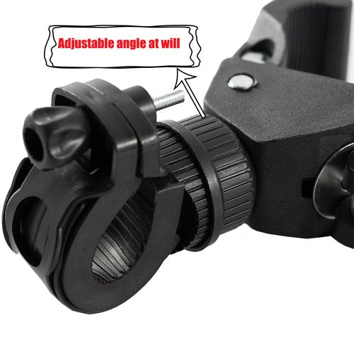 Yenux 2pcs Universal Flashlight Bike Mount Bike Handlebar Bicycle Flashlight Lamp Mount Clamp Stand Holder 360º Rotation Quick Release Pipe Clamp Mounts