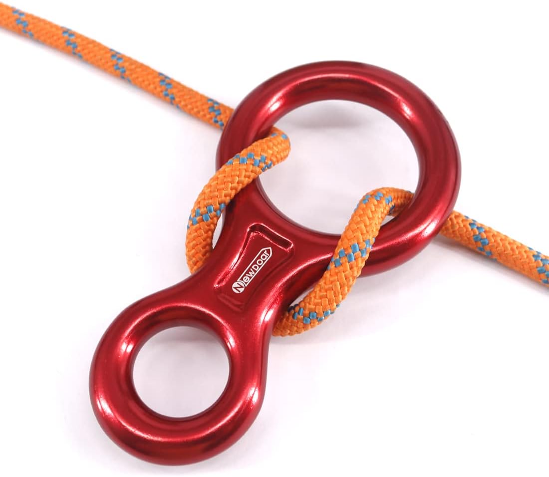 NewDoar Climbing Gear Downhill Equipment, Descender Rappel Rock Climbing Descending Belaying Equipment Rescue Figure 8 Descender Rigging Plate 35KN for Climbing Belaying and Rappeling Device