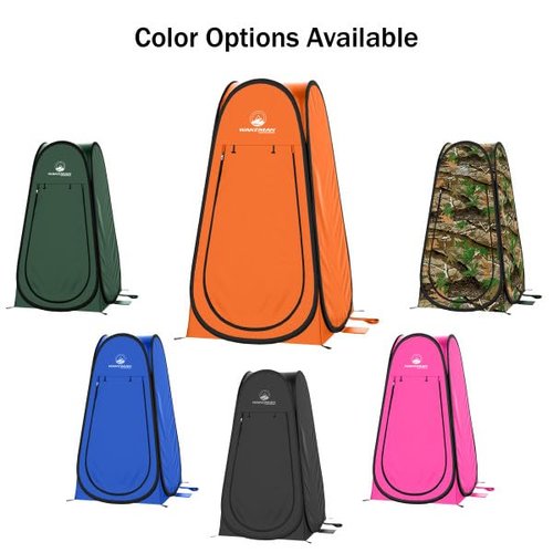 Pop Up Pod - Privacy Shower Tent, Dressing Room, or Portable Toilet Stall with Carry Bag for Camping, Beach, or Tailgate by Wakeman Outdoors (Orange)