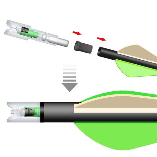 Lzwow 6PCS Lighted Nocks Universal Fit for Crossbow Bolts with .285”/.297”/.300”/.305” Bushings Half-Moon Light up Knocks (Green)