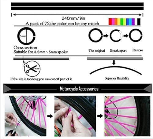 Bicycle Spoke Skins Wraps BMX MTB Kids Road Mountain Bike Colorful Wheel Decoration-72 Pcs