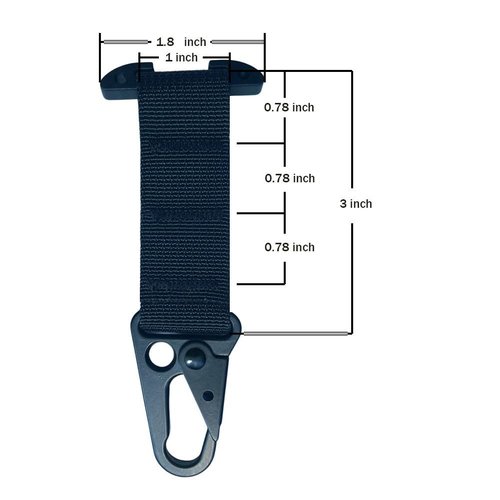 Tactical Molle Clip Battle Belt Clip for Tactical Backpack Vest Belt Gloves, T-Mount Hanging Carabiner Molle Webbing Belt Clip Molle Key Holder Tactical Bag/Battle Belt Accessories (Black)