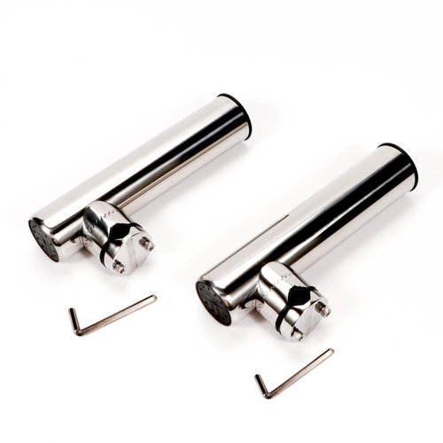 2PCS Fishing Rod Holder Clamp-On Mounting Stainless Steel for Rails 7/8" to 1"