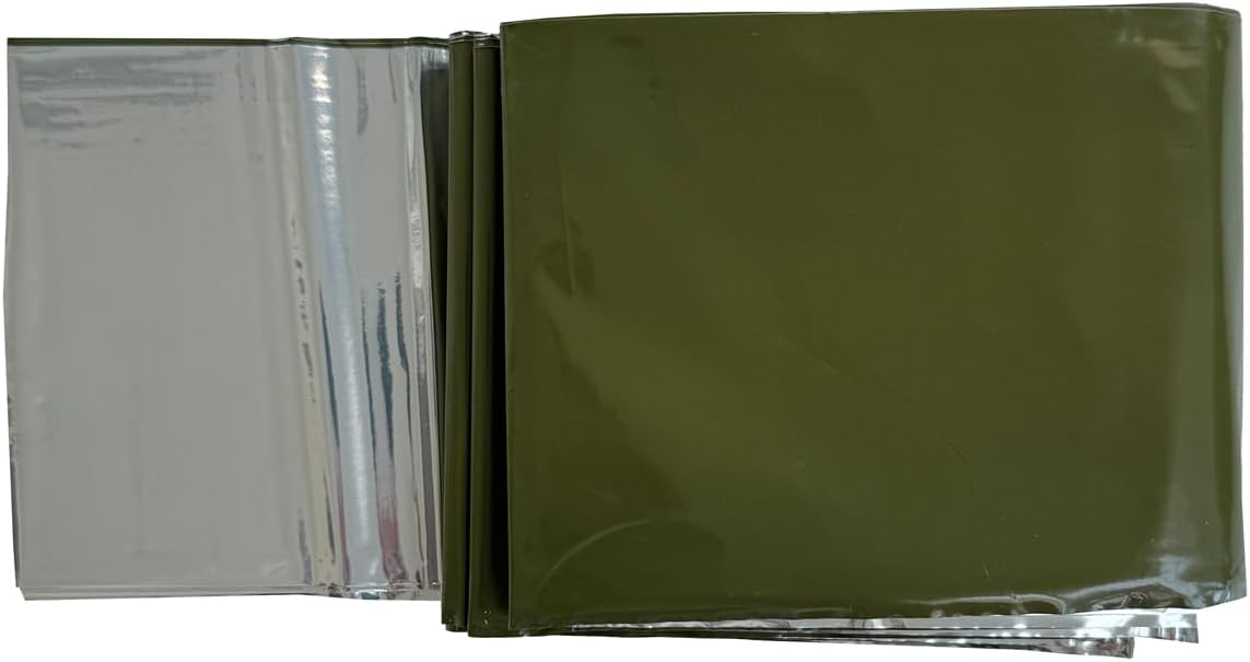 Rescue Essentials Hypothermia Wrap Blanket, Oversized 60" x 96", Mylar/Lightweight Polyethylene Fabric (OD Green)