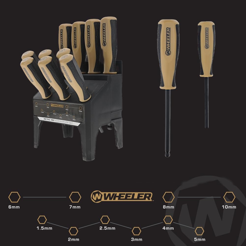 Wheeler 30 Piece SAE/Metric Hex and Torx P-Handle Set for Pistol Rifle Handgun Gunsmithing Rebuild and Maintenance, Black, Yellow, Gray