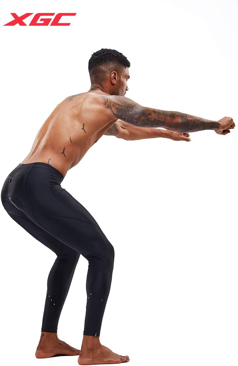 XGC Men's Long Cycling Pants Trousers Bike Pants Trousers Tights Legging with 4D Sponge Padded