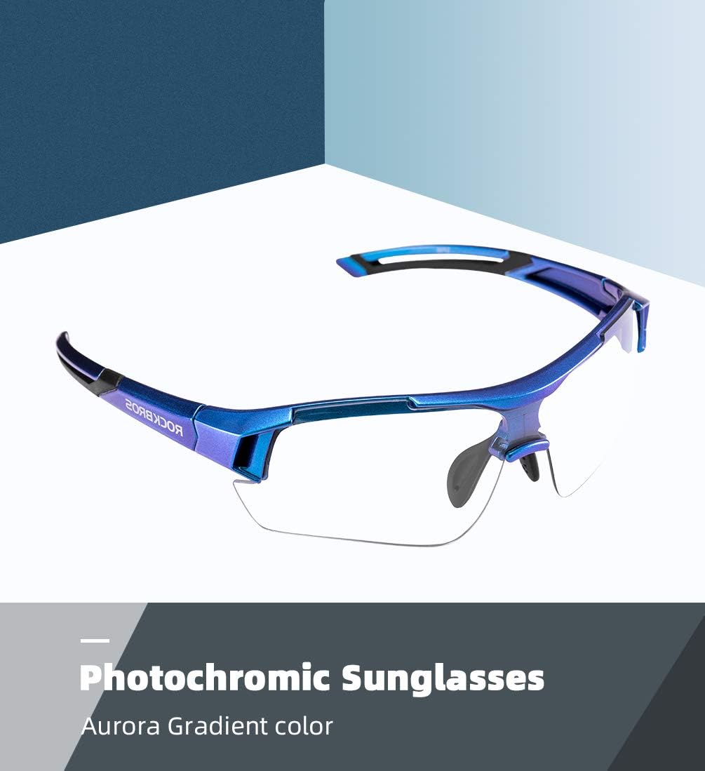 ROCKBROS Cycling Sunglasses Photochromic Bike Glasses for Men Women Sports Goggles UV Protection