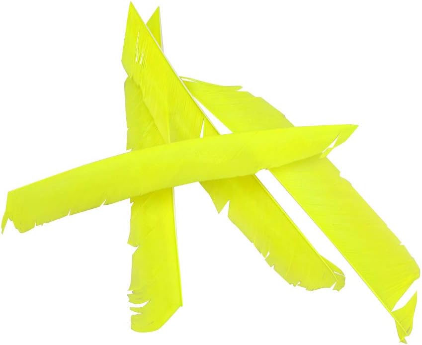 ZSHJGJR 50 Pack Archery Arrow Spiral Twist Wrap Full Length Feathers Left Wing Feathers Fletches Fletching (8-11inch) for Flu-Flu Arrows