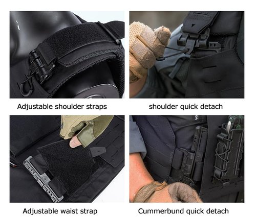 PIKEON Tactical Vest Weighted Airsoft Paintball Vest Quick Release Adjustable Lightweight Outdoor Vest (Camou)
